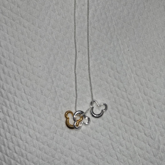 Silver and Gold Mickey Ears Necklace - Picture 2 of 2